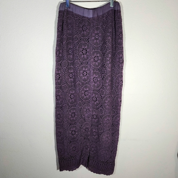 VTG JENNIFER KELLY Purple Crochet Pencil Skirt - Picture 4 of 11